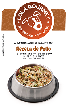 Lola Gourmet_Etiqueta_Pollo_233 Lola Gourmet Receta de Pollo. Alimento de grado humano para perros.